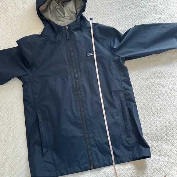 Patagonia Kids' Torrentshell 3L Rain Jacket Medium Navy Blue - Picture 4 of 7